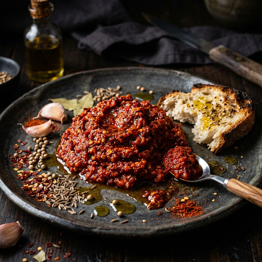 Rich Tunisian harissa and spices